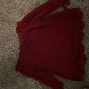 Maurice’s cold shoulder with lace bottom